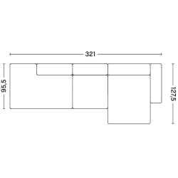 3 places – combinaison 4 (coin droit) – Mags Low Armrest - HAY