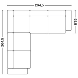 Angle – combinaison 1 (coin gauche) – Mags Low Armrest - HAY