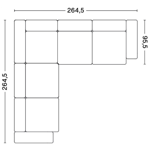 Angle – combinaison 1 (coin gauche) – Mags Low Armrest - HAY