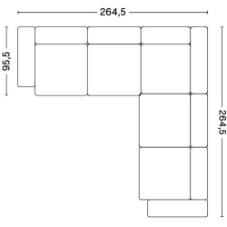 Corner – combination 1 (right armrest) – Mags Low Armrest - HAY