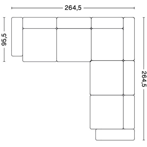 Corner – combination 1 (right armrest) – Mags Low Armrest - HAY