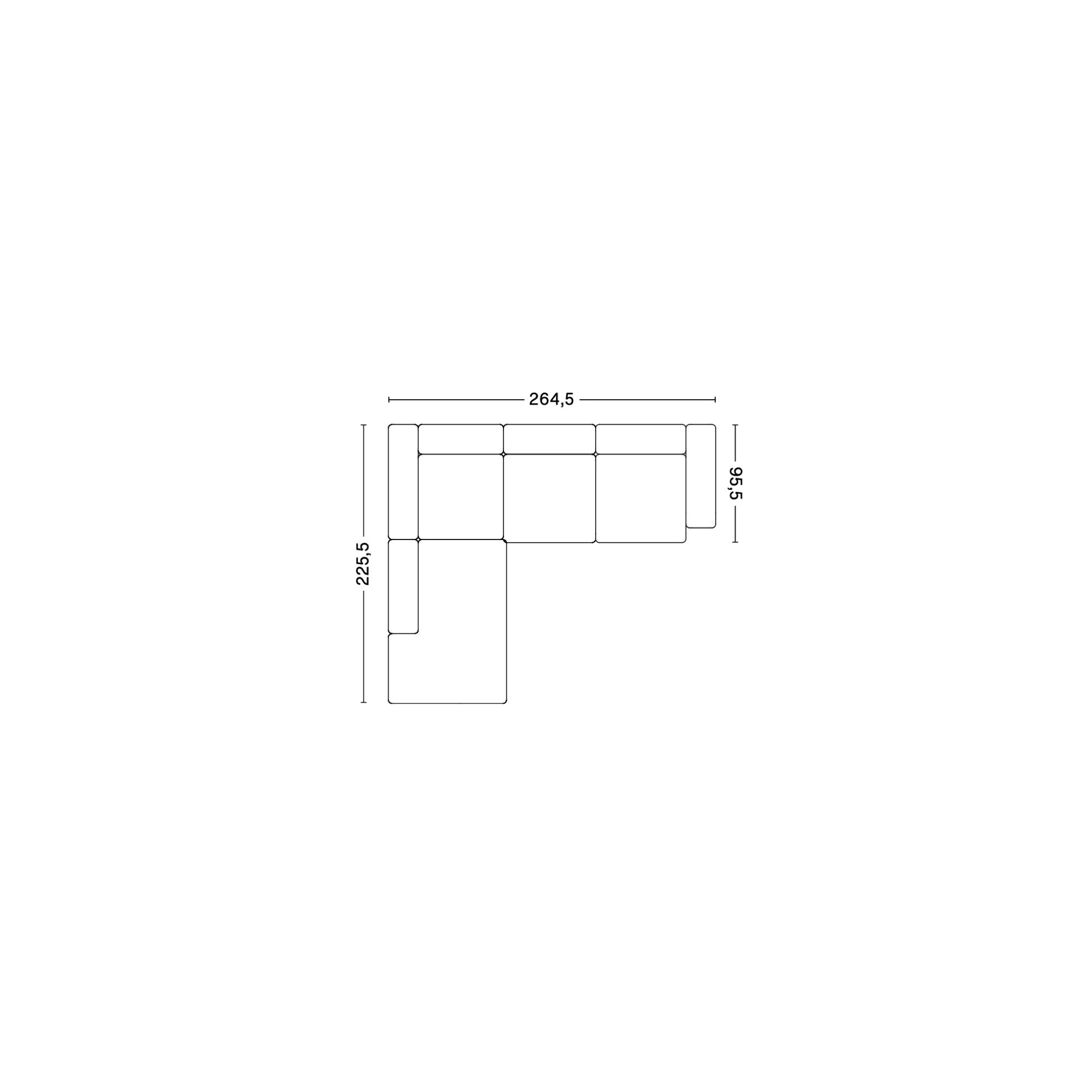 Corner – combination 2 (left armrest) – Mags Low Armrest - HAY