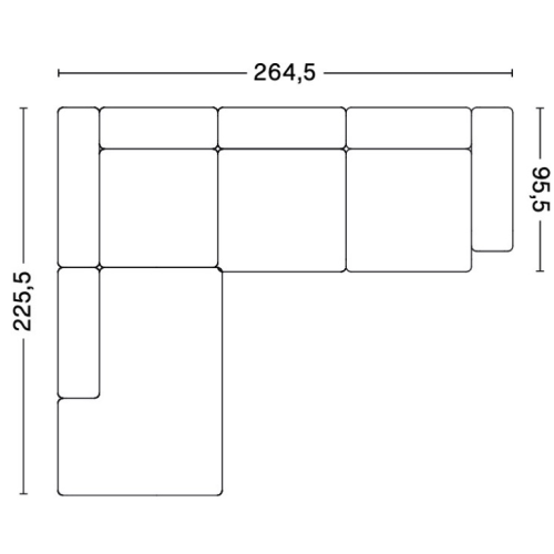 Corner – combination 2 (left armrest) – Mags Low Armrest - HAY