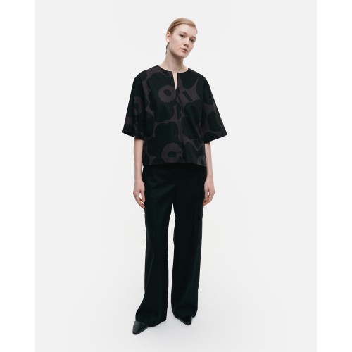 - Marimekko Ruudukko Unikko cotton sateen top 990