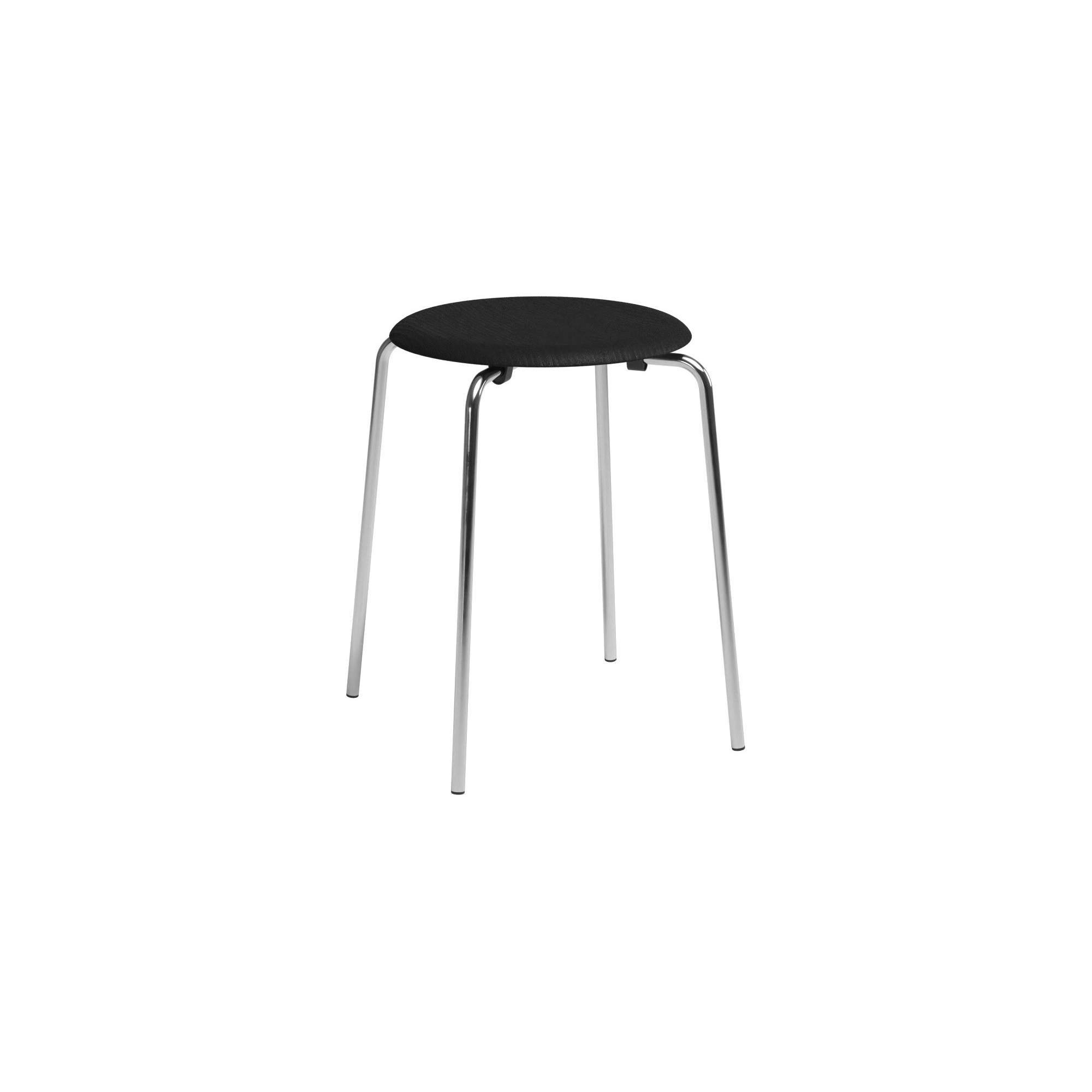 Dot stool – Black ash / chrome - Fritz Hansen