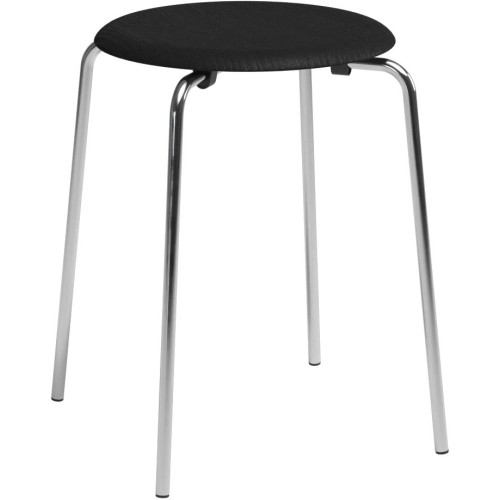 Dot stool – Black ash / chrome - Fritz Hansen