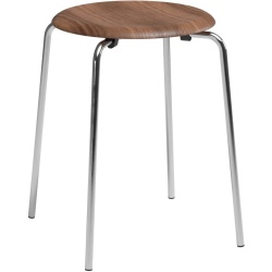 Dot stool – Walnut / Chrome - Fritz Hansen