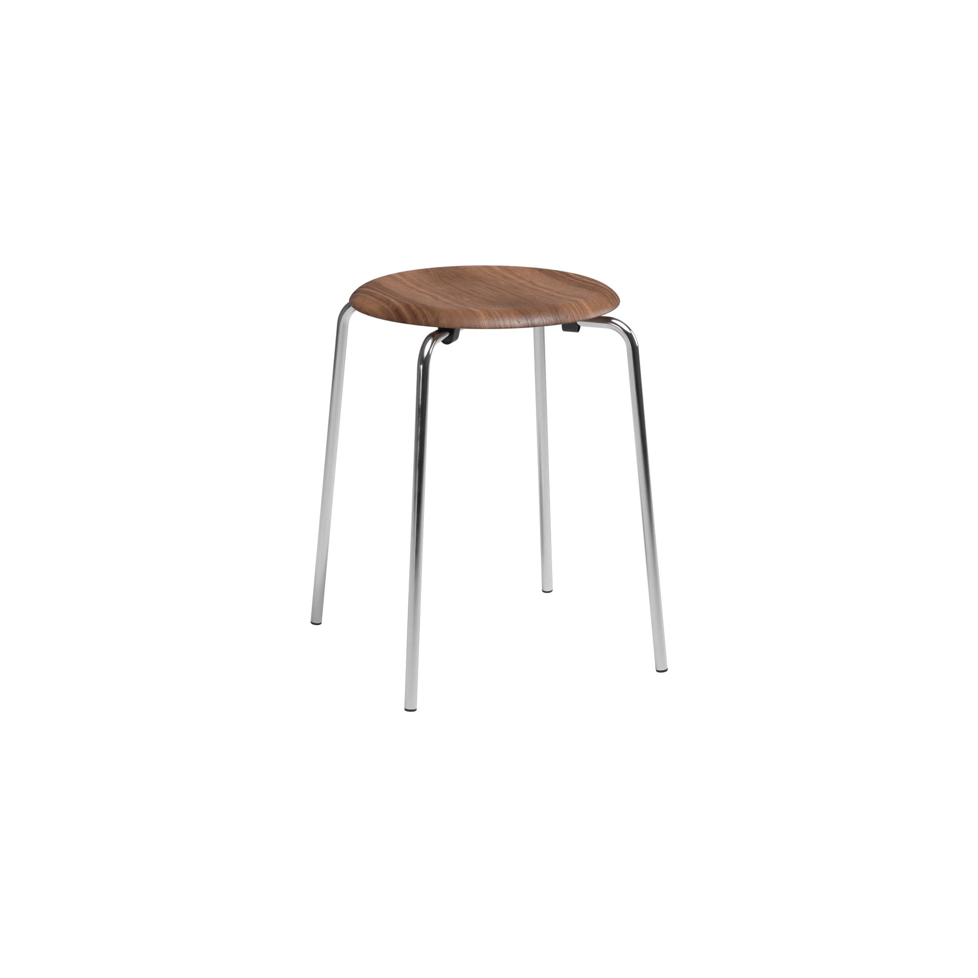 Dot stool – Walnut / Chrome - Fritz Hansen