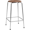 High Dot counter stool, 4 legs – Walnut / Chrome - Fritz Hansen