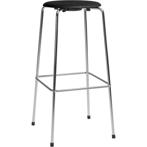 High Dot Bar stool, 4 legs – Black Ash / Chrome - Fritz Hansen