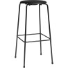 High Dot Bar stool, 4 legs – Black Intense leather / Black matt - Fritz Hansen