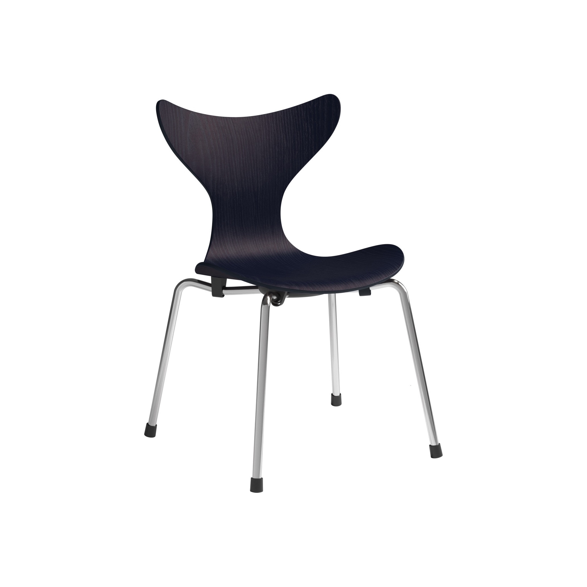 Chaise Lily pour enfant – Midnight blue / Chrome - Fritz Hansen