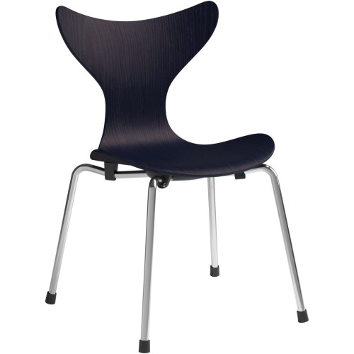 Chaise Lily pour enfant – Midnight blue / Chrome - Fritz Hansen