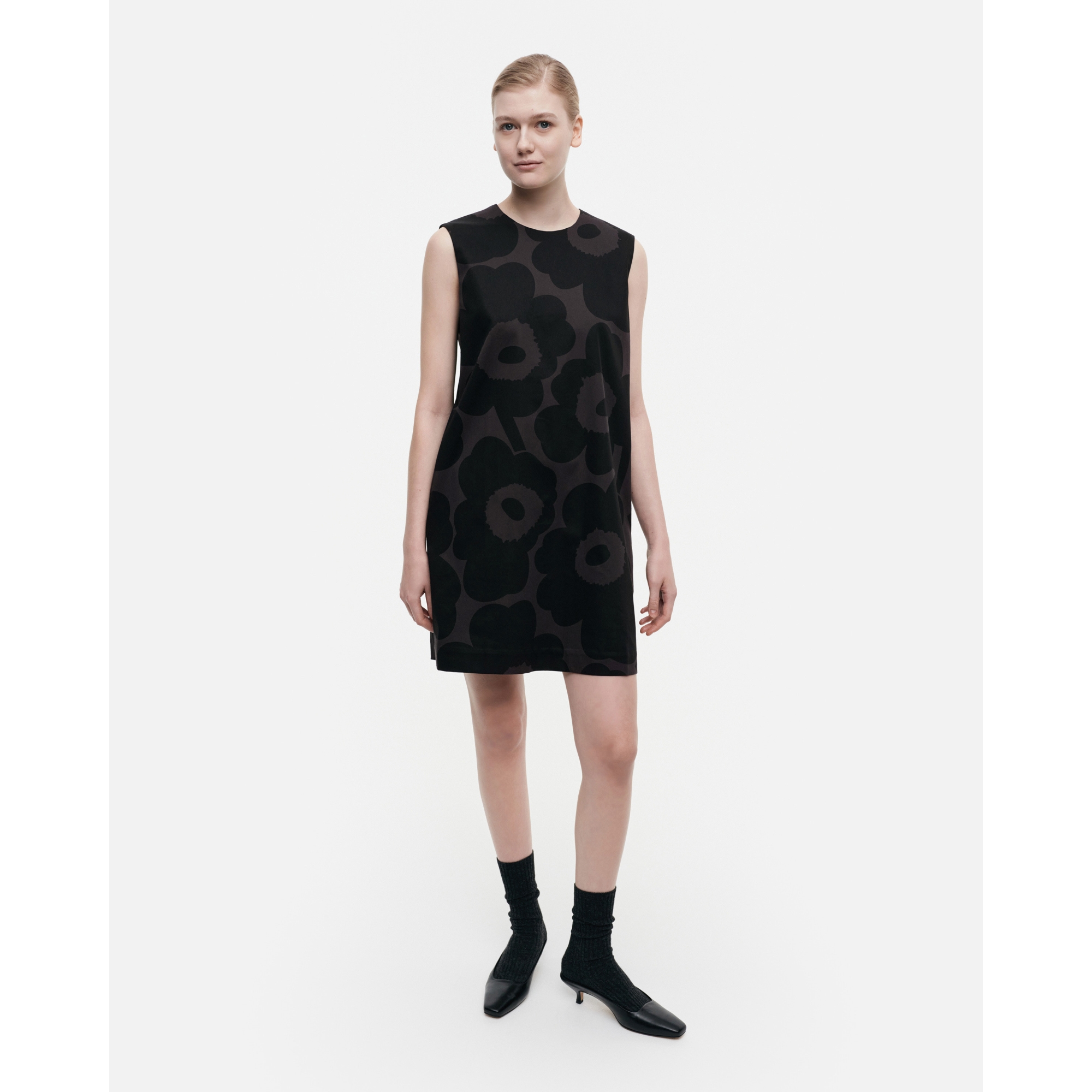 - Marimekko Siluetti Unikko cotton satin dress 999