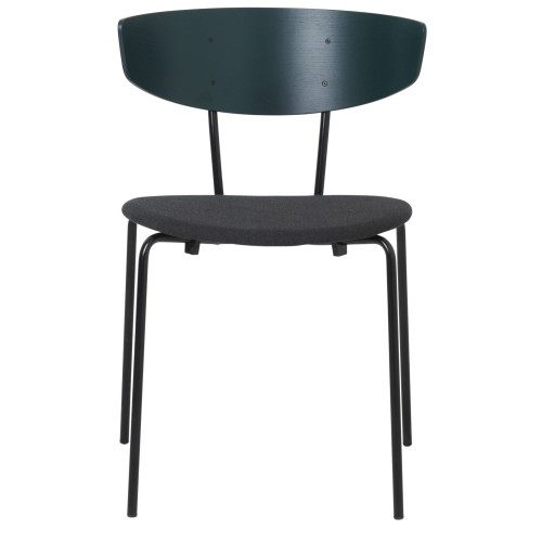 dark green oak  / dark grey green Fiord  / black - Herman chair upholstered - Ferm Living