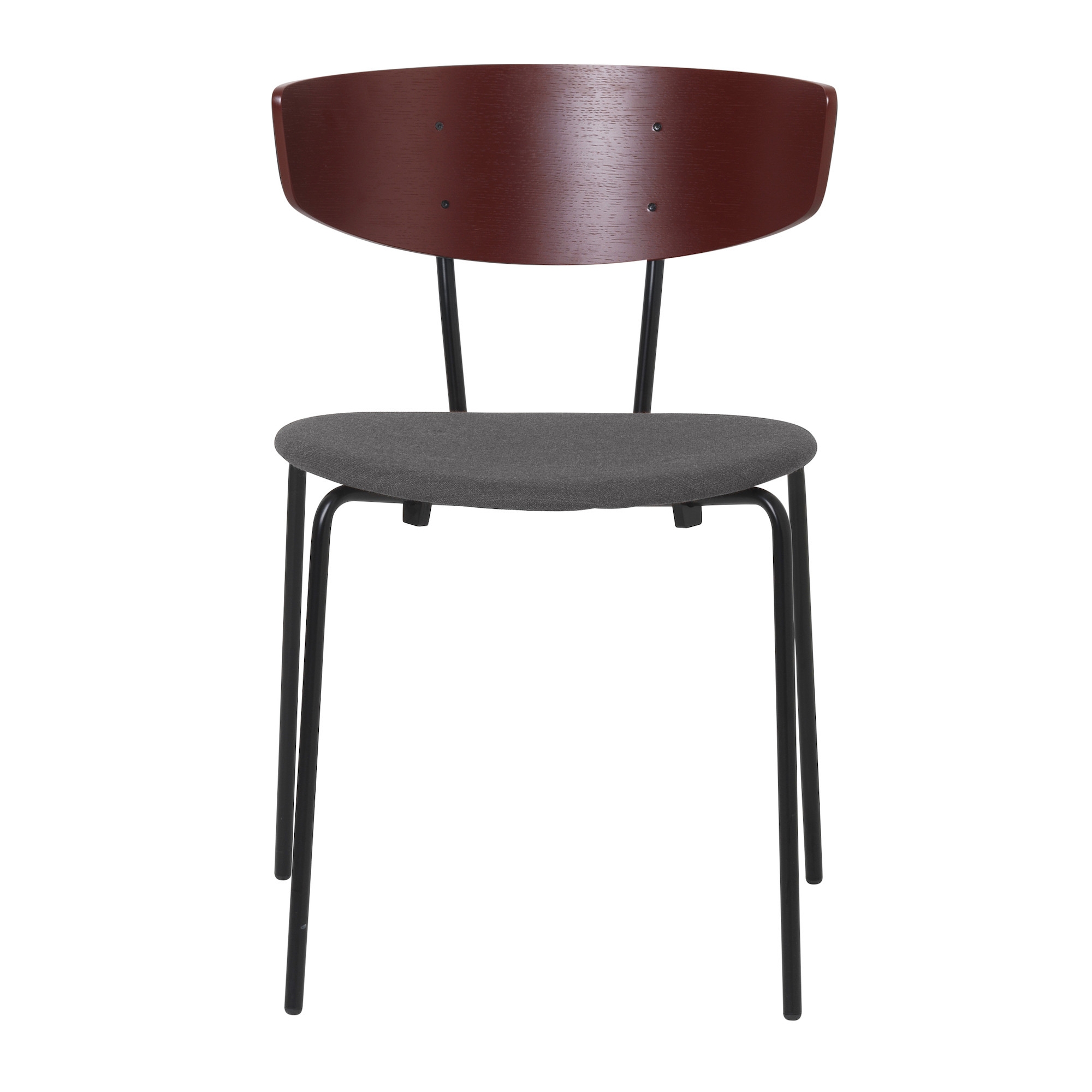 Brown red oak  / Fiord warm grey  / black - Herman chair upholstered - Ferm Living