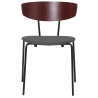 Brown red oak  / Fiord warm grey  / black - Herman chair upholstered - Ferm Living