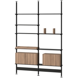 Pira storage F-C_A 210_204 - black grey and walnut - String Furniture