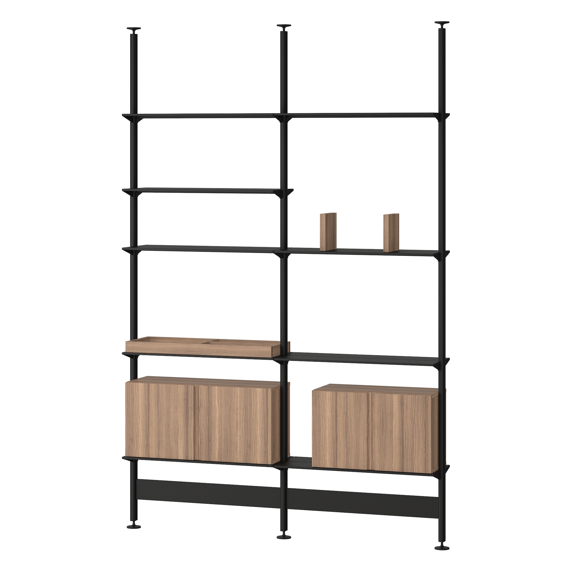 Pira storage F-C_A 210_204 - black grey and walnut - String Furniture