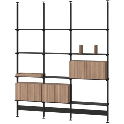 Pira storage F-C_B 210_204 - black grey and walnut - String Furniture