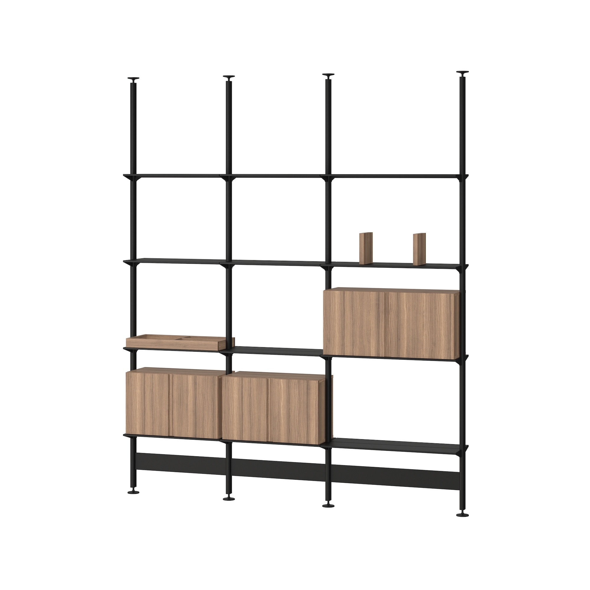 Pira storage F-C_B 210_204 - black grey and walnut - String Furniture