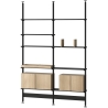 Pira storage F-C_A 210_205 - black grey and white oak - String Furniture