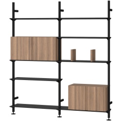 Pira storage (W_A 210_204) – black grey / walnut – String Furniture