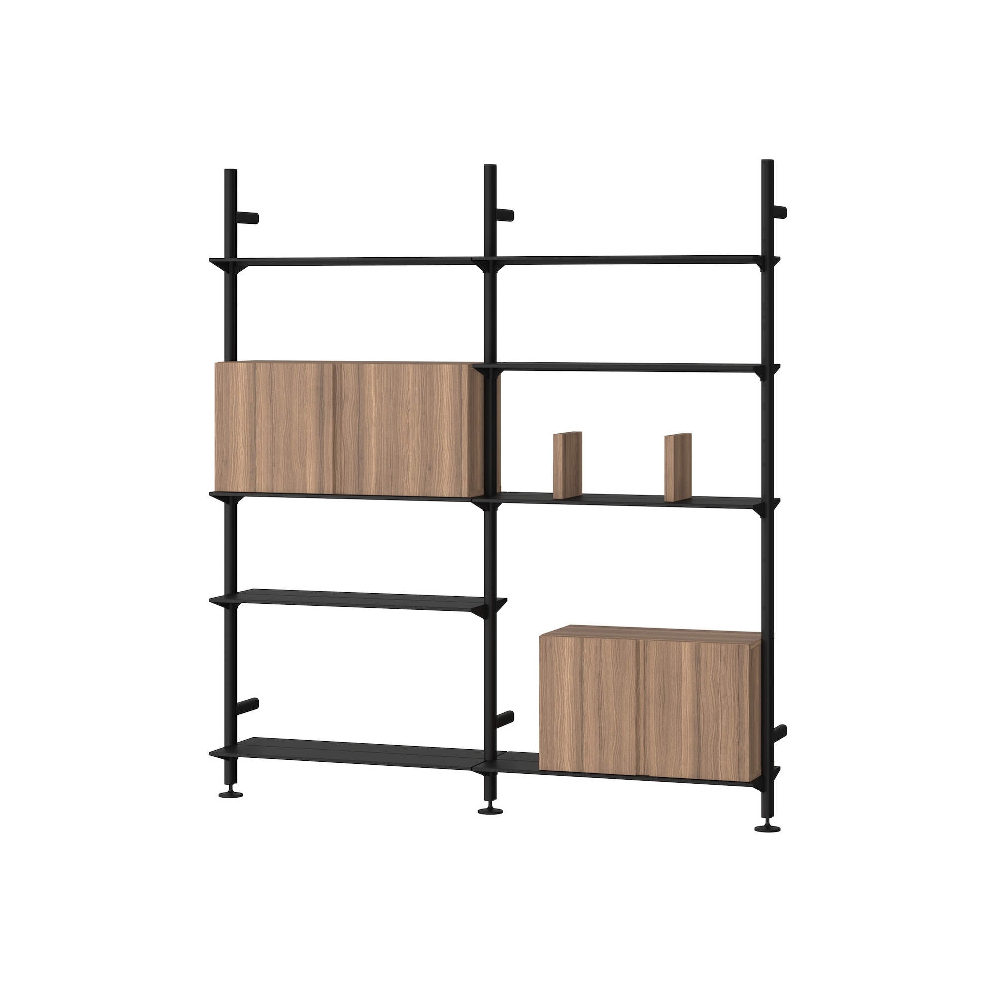 Pira storage (W_A 210_204) – black grey / walnut – String Furniture