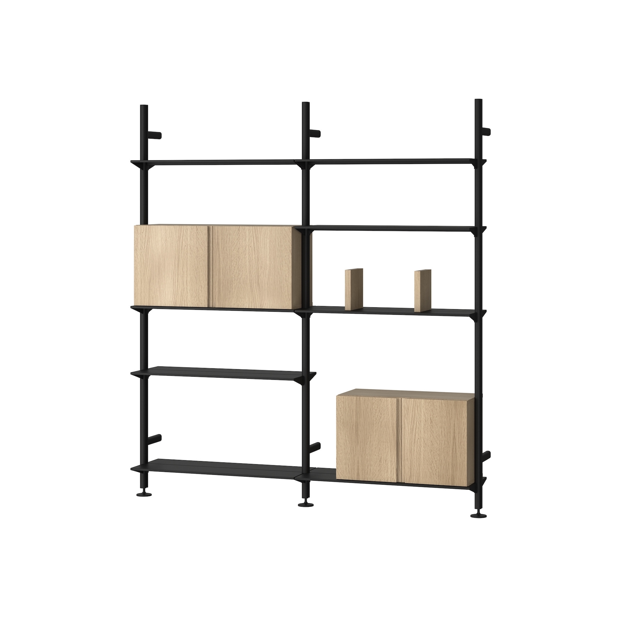 Pira storage (W_A 210_205) – black grey / white oak – String Furniture