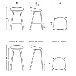 AAS32 Bar stool – Front upholstered - HAY