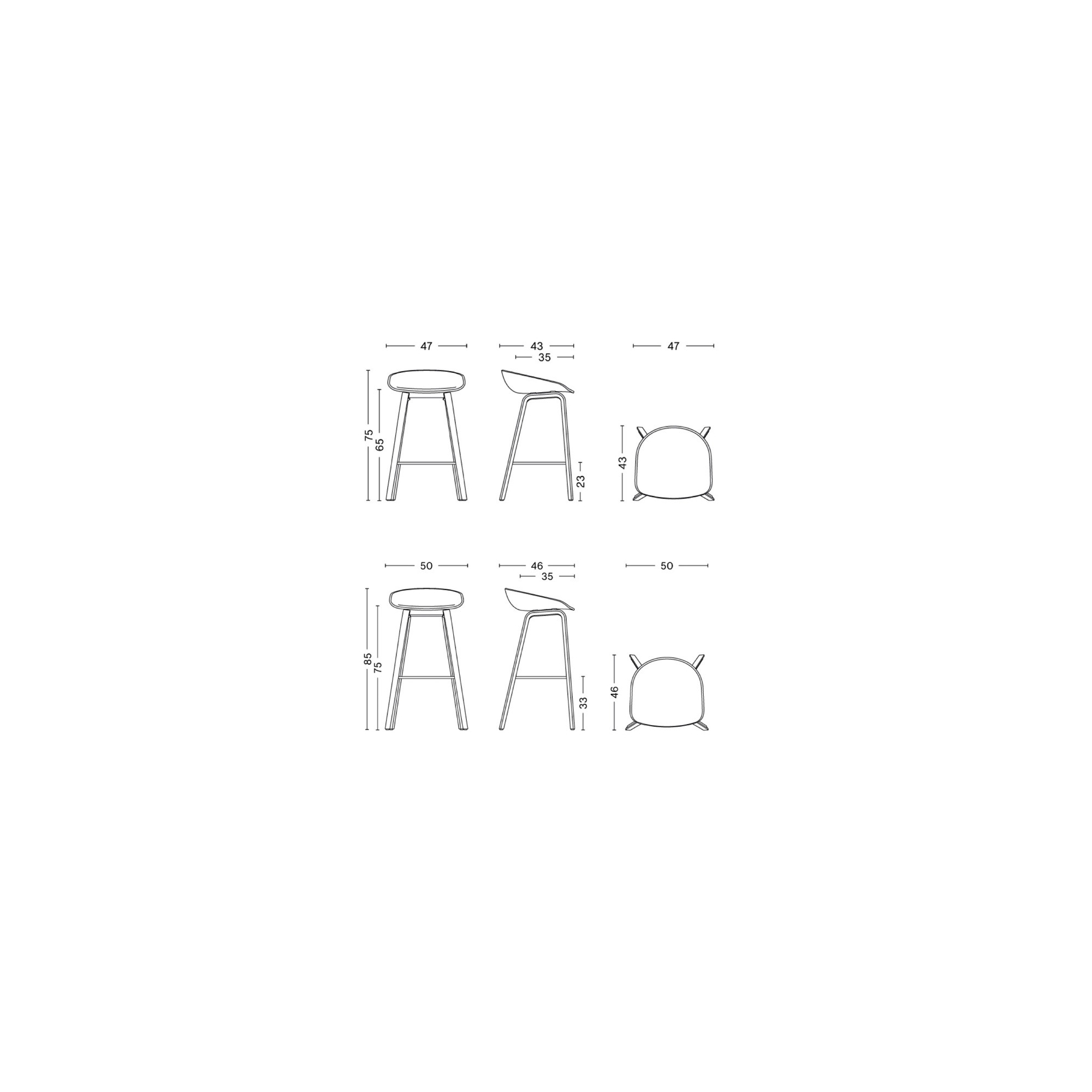 Tabouret de bar AAS32 – Intérieur rembourré - HAY