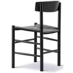 Chaise J39 – chêne teinté noir + corde de papier noir - Fredericia