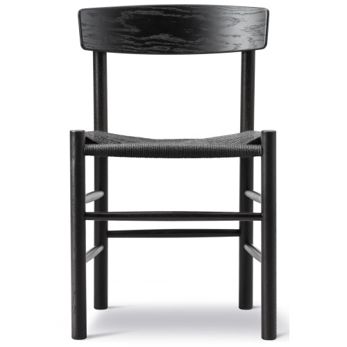 J39 Chair – black lacquered oak + black paper cord - Fredericia