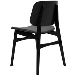 cuir Omni 301 noir + chêne noir vernis – assise rembourrée – chaise Søborg 3051 - Fredericia