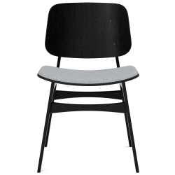 Hallingdal 130 + black lacquered oak– seat upholstered – 3051 Søborg chair - Fredericia