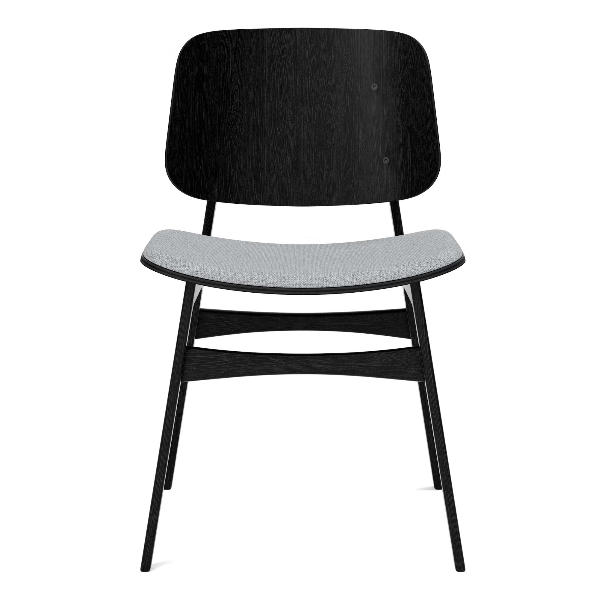 Hallingdal 130 + black lacquered oak– seat upholstered – 3051 Søborg chair - Fredericia