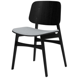 Hallingdal 130 + black lacquered oak– seat upholstered – 3051 Søborg chair - Fredericia