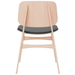 Leather Omni 301 + lacquered oak – seat upholstered – 3051 Søborg chair - Fredericia