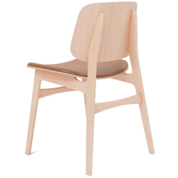 cuir Max 95 cognac + chêne vernis – assise rembourrée – chaise Søborg 3051 - Fredericia