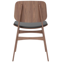 Leather Omni 301 noir + walnut lacquered – seat upholstered – 3051 Søborg chair - Fredericia