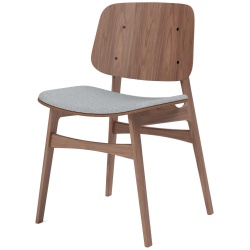 Hallingdal 130 + noyer vernis – assise rembourrée – chaise Søborg 3051 - Fredericia