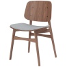 Hallingdal 130 + noyer vernis – assise rembourrée – chaise Søborg 3051 - Fredericia