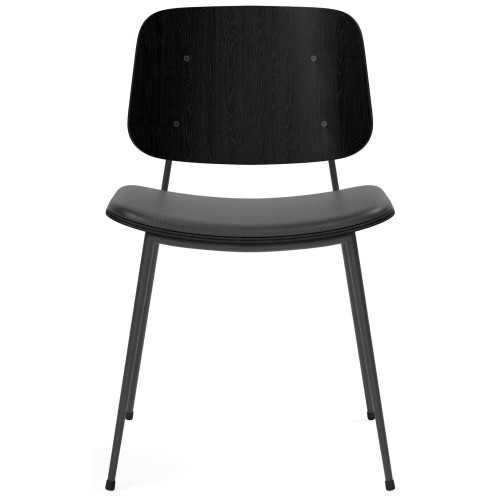 Assise rembourrée – cuir Omni 301 + chêne noir vernis / noir – chaise Søborg 3061 (métal) - Fredericia