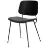 Assise rembourrée – cuir Omni 301 + chêne noir vernis / noir – chaise Søborg 3061 (métal) - Fredericia