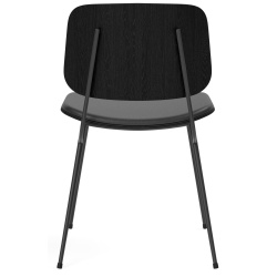 Assise rembourrée – cuir Omni 301 + chêne noir vernis / noir – chaise Søborg 3061 (métal) - Fredericia