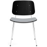 Assise rembourrée – Hallingdal 130 + chêne noir vernis / chrome – chaise Søborg 3061 (métal) - Fredericia