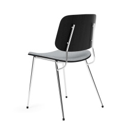 Assise rembourrée – Hallingdal 130 + chêne noir vernis / chrome – chaise Søborg 3061 (métal) - Fredericia