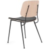 Seat Upholstered – Omni 301 black leather + lacquered oak / black – 3061 Søborg chair (steel) - Fredericia