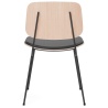 Seat Upholstered – Omni 301 black leather + lacquered oak / black – 3061 Søborg chair (steel) - Fredericia