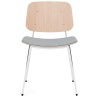 Seat Upholstered – Hallingdal 130 + lacquered oak / chrome – 3061 Søborg chair (steel) - Fredericia